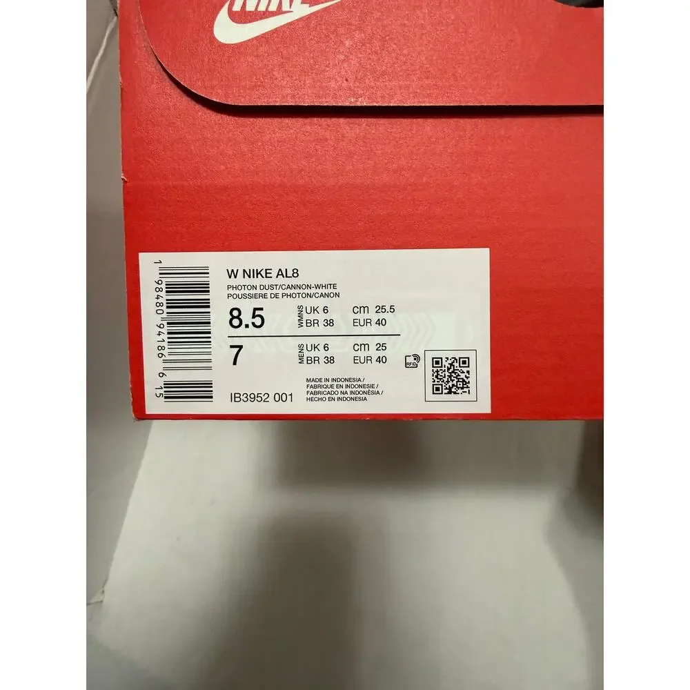 Nike AL8 Shoes -Photon lB3952-001 Dust/White//Cannon/women’s 8.5 Men’s 7 NWT